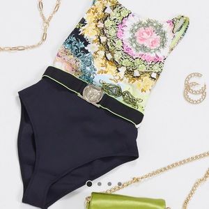 Belted one piece swimsuit